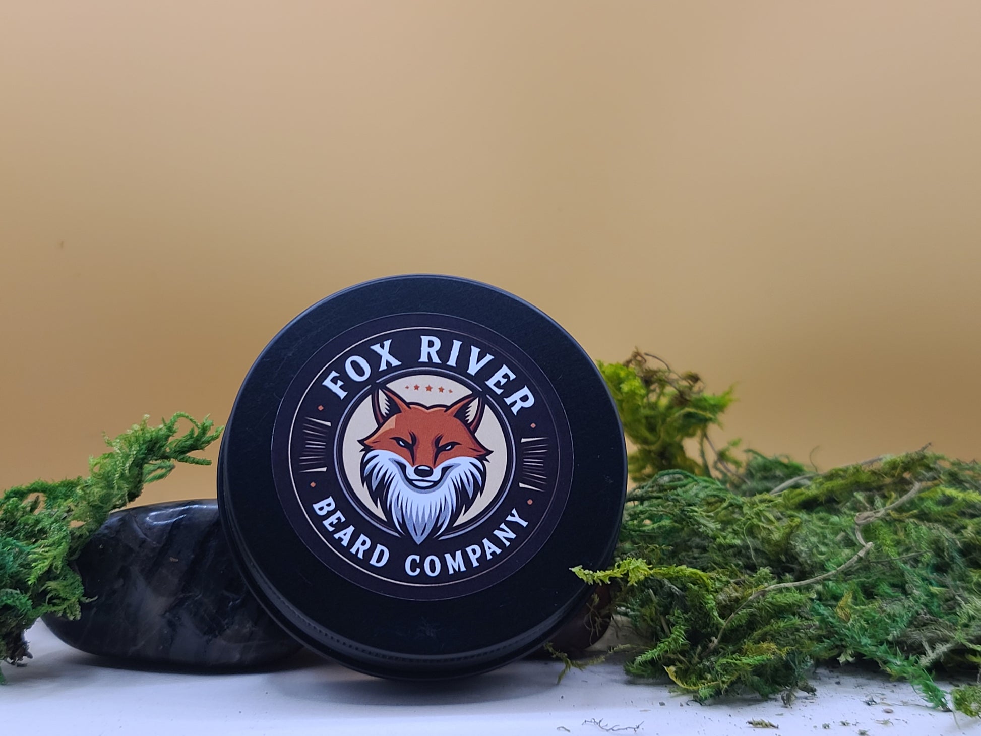 Fox River Beard Company product with a logo on a natural background